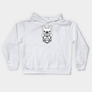 Frenchie D20 Dice for French Bulldog Owners Kids Hoodie